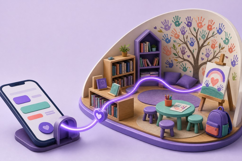 A phone auction link connected to a classroom and the cause it helps fund