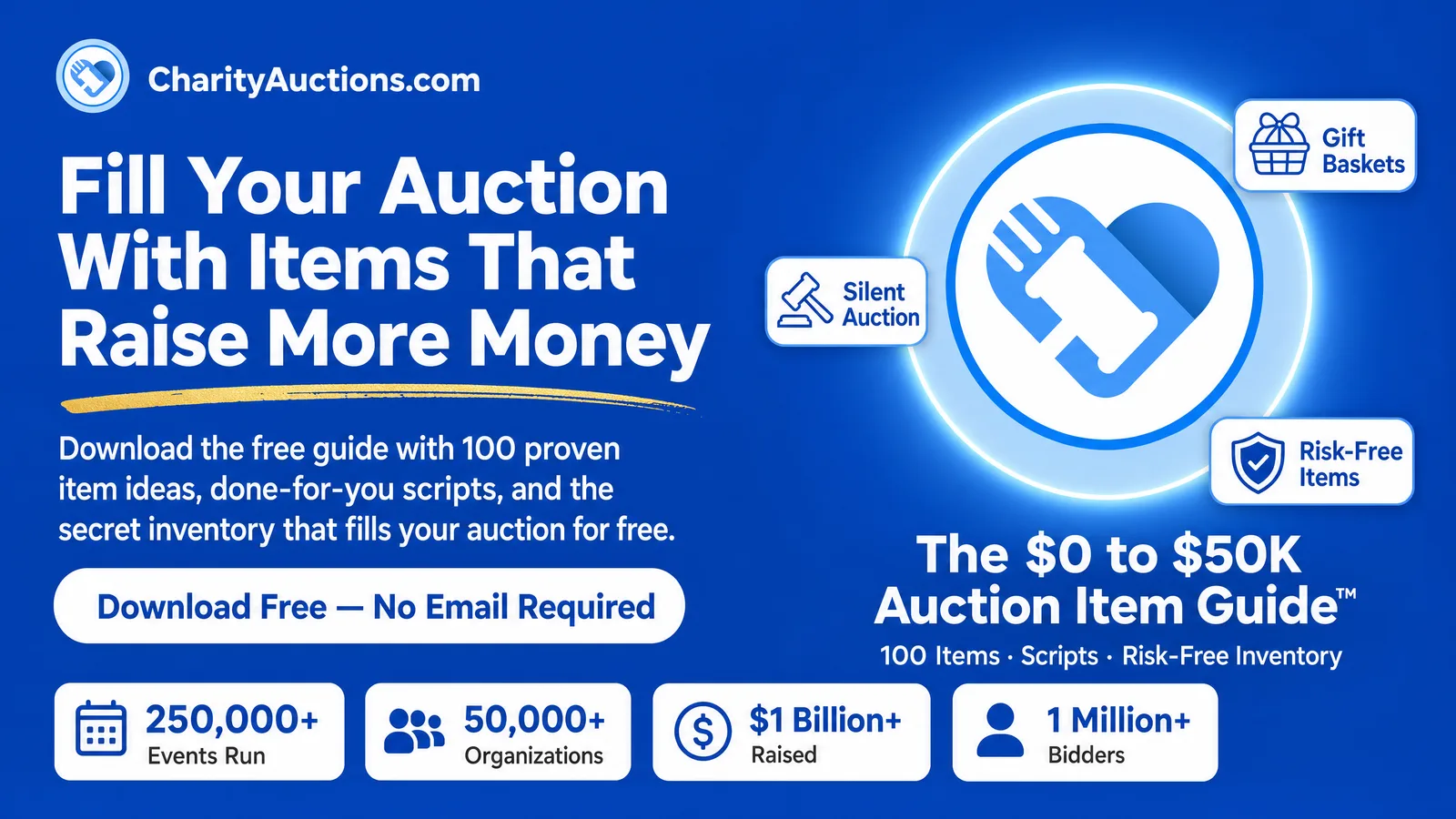 The $0 to $50K Auction Item Guide cover