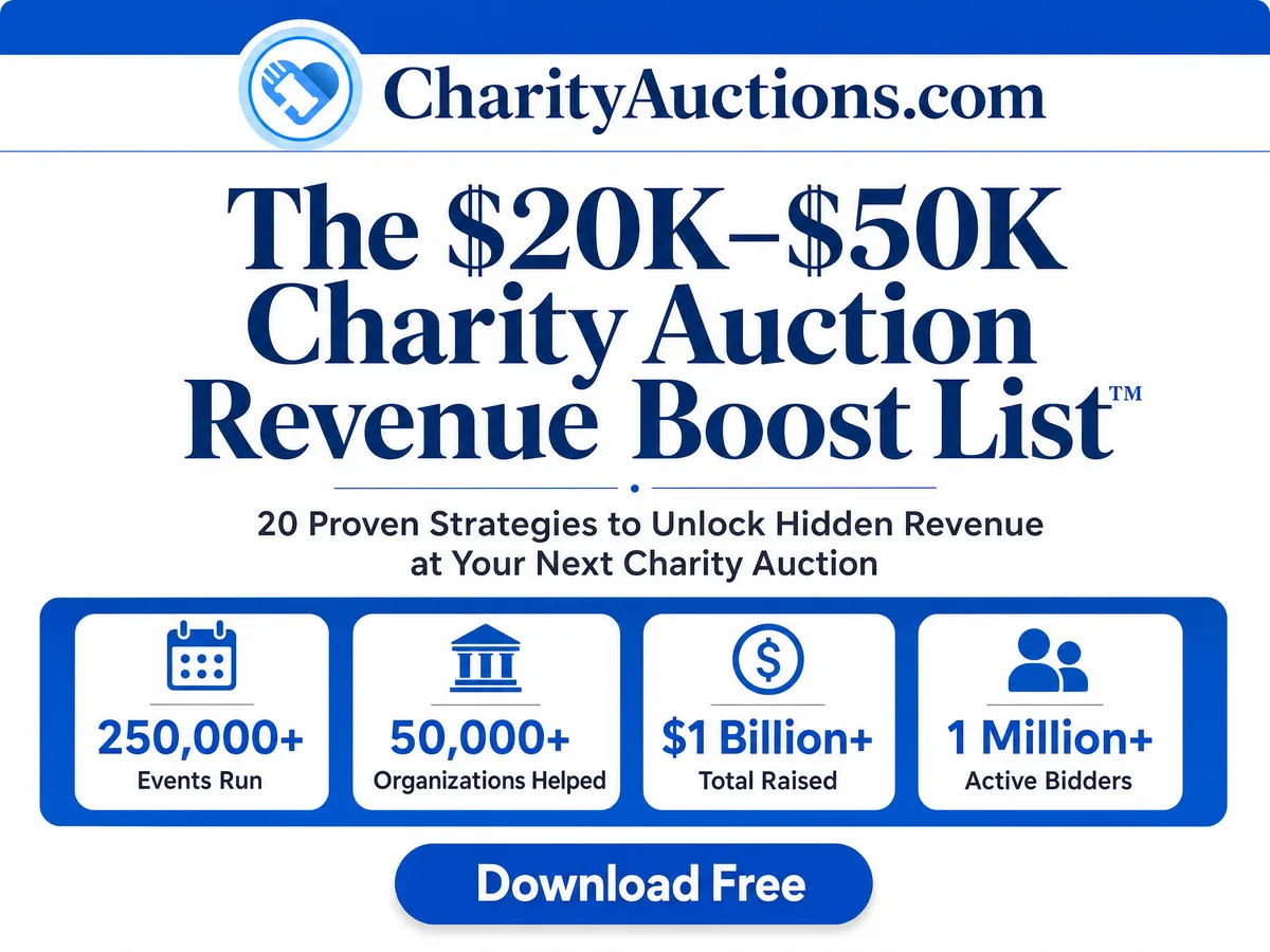 The $20K-$50K Charity Auction Revenue Boost List cover