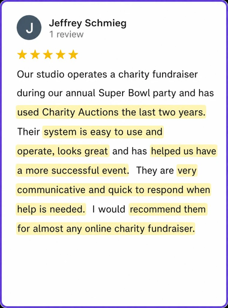 5-star review from Jeffrey Schmieg about two years of easy use and fast help