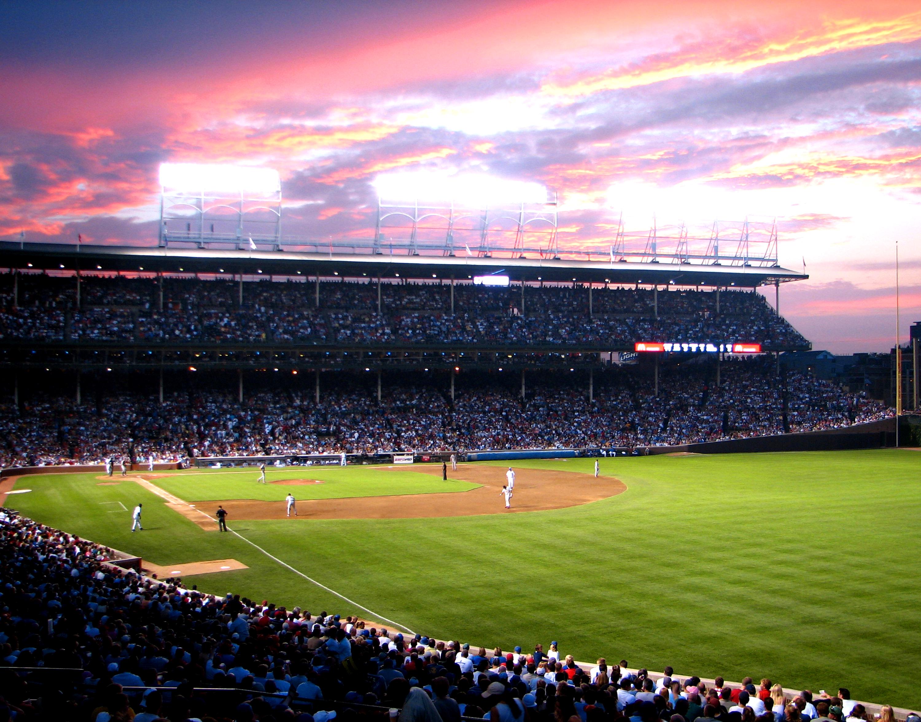 Sunset at Wrigley Field