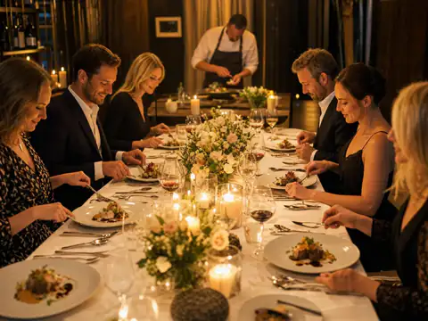 Private chef's table dinner for eight at a charity gala