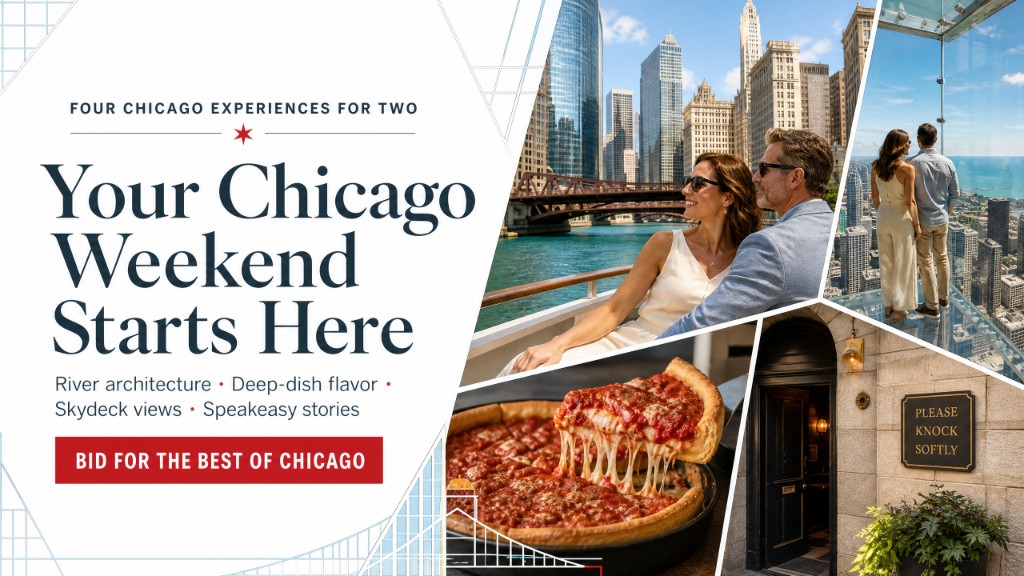 The Insider's Chicago Weekend hero for two: river architecture, Loop food, Skydeck, speakeasy. Hotel not included.