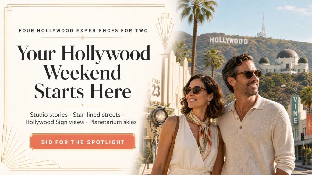 The Insider's Hollywood Weekend hero for two: studio tour, star homes, Hollywood Sign, planetarium. Hotel not included.