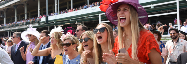 First Turn seating and grandstand at Churchill Downs