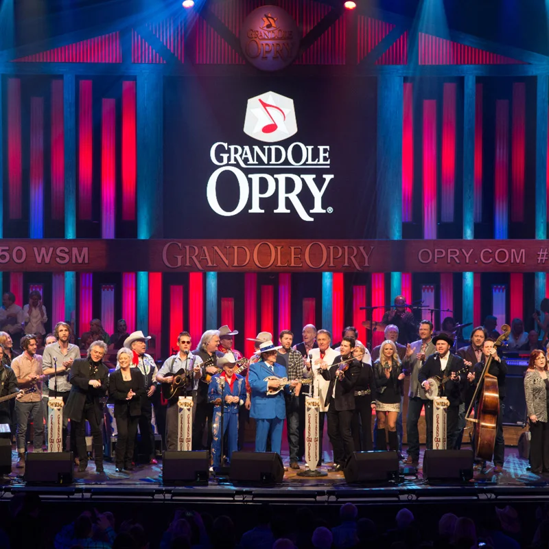 Grand Ole Opry stage with country music performers