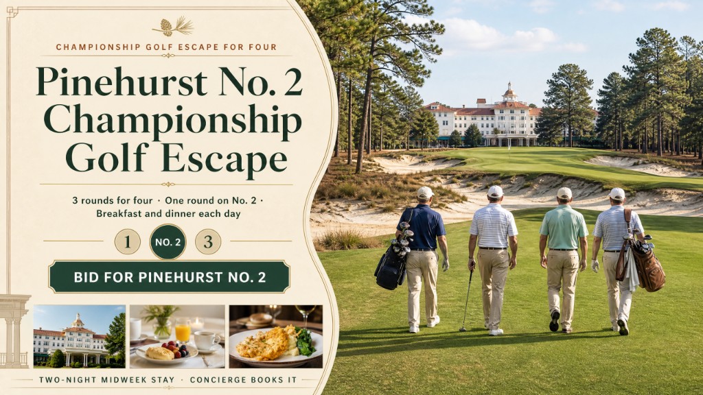 Pinehurst No. 2 Championship Golf Escape hero for four: three rounds, lodging, and dining