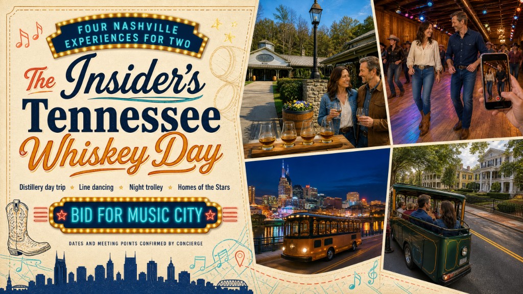 The Insider's Tennessee Whiskey Day hero for two: distillery day trip, line dancing, night trolley, Homes of the Stars.
