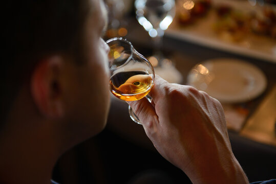 Whiskey tasting experience with snifter glass